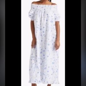 Hill House Blue Floral Off-Shoulder Dress